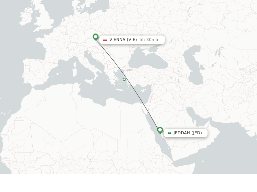 Direct non stop flights from Jeddah to Vienna schedules