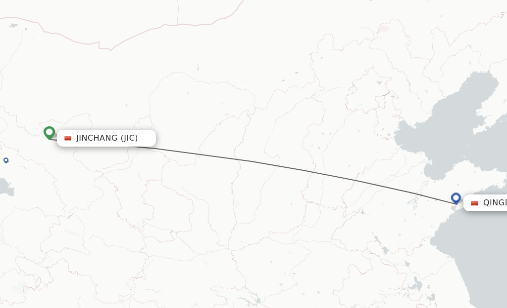 Direct (non-stop) flights from Jinchang to Qingdao - schedules ...