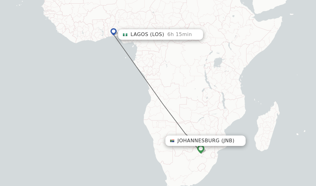 Direct non stop flights from Johannesburg to Lagos schedules