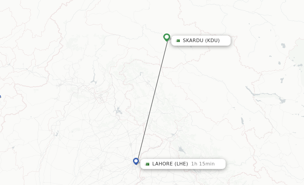 Direct (non-stop) flights from Skardu to Lahore - schedules ...