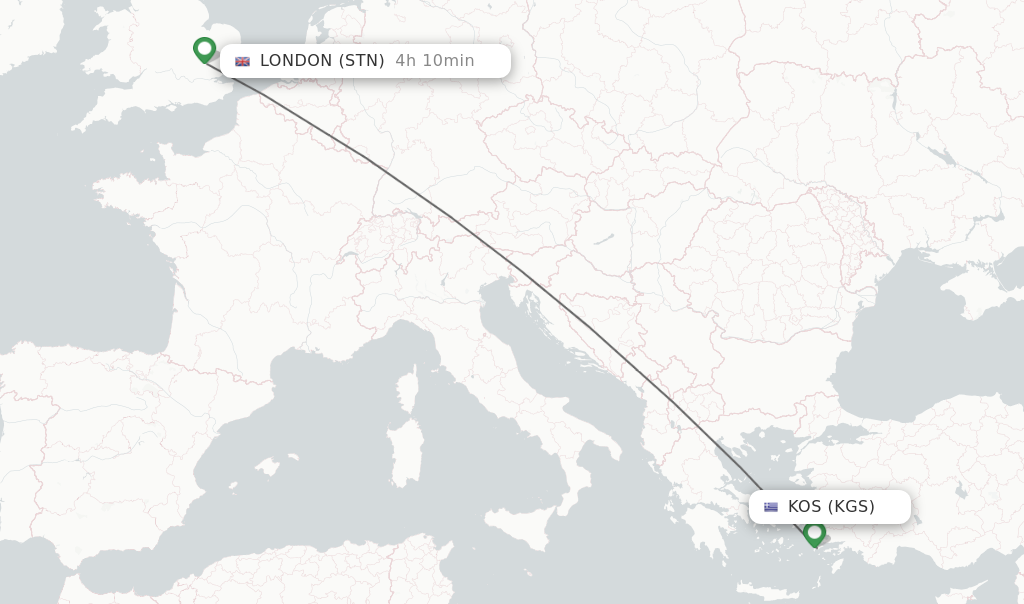 Direct non stop flights from Kos to London schedules