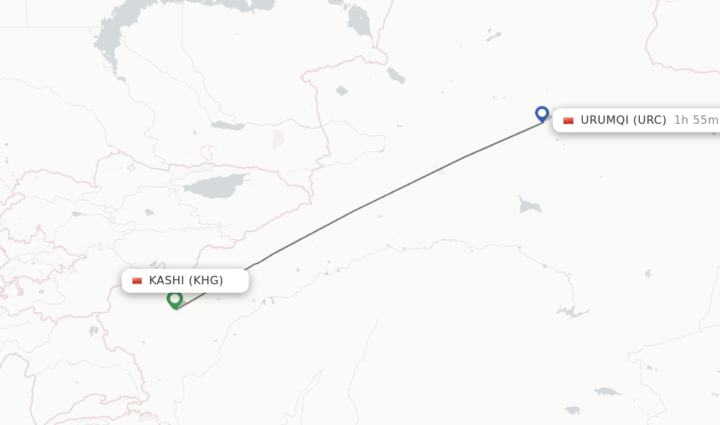 Direct (non-stop) Flights From Kashi To Urumqi - Schedules 