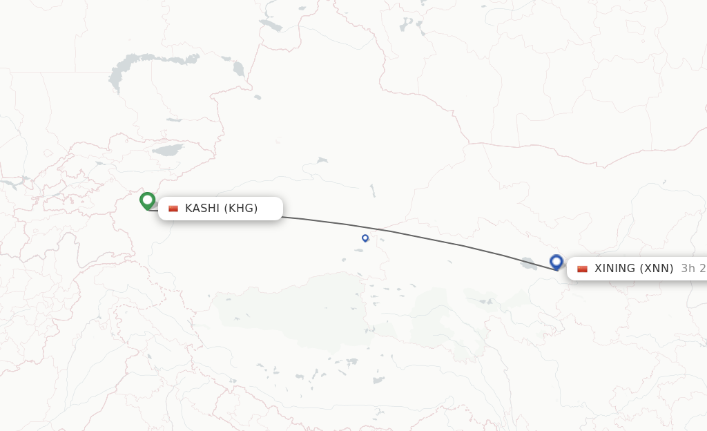 Direct (non-stop) flights from Kashi to Xining - schedules ...