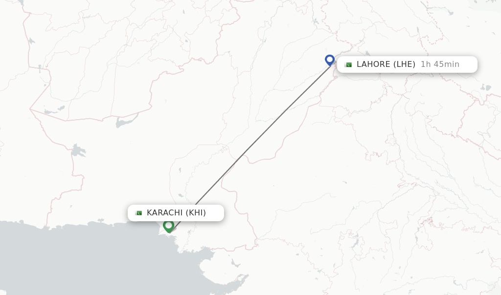 Direct non stop flights from Karachi to Lahore schedules