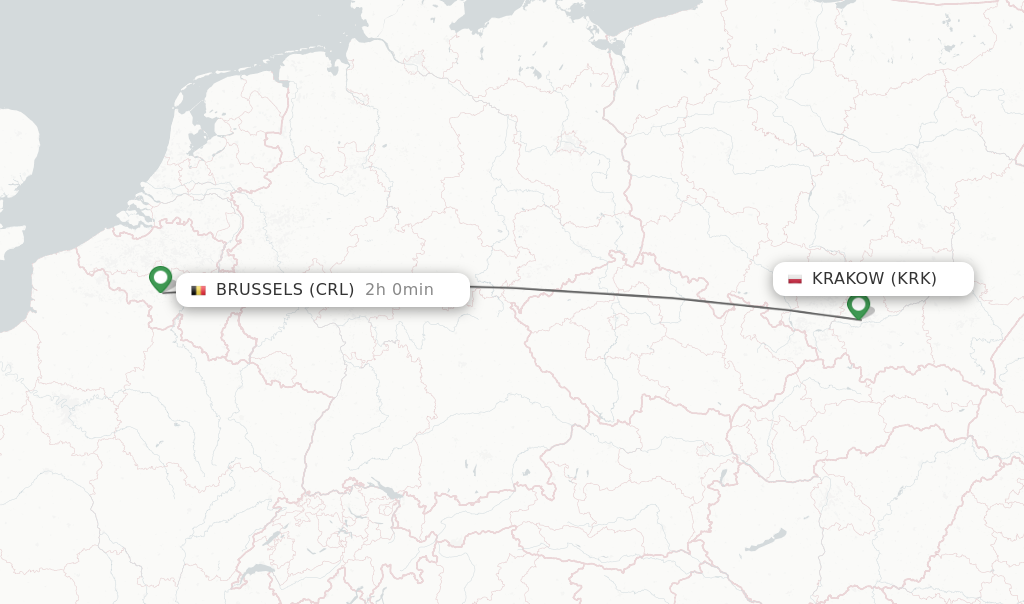 Direct non stop flights from Krakow to Brussels schedules