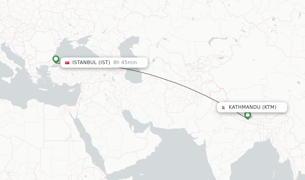 Direct non stop flights from Kathmandu to Istanbul schedules