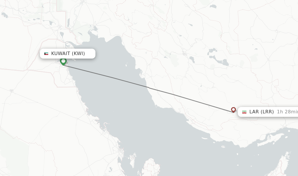 Direct non stop flights from Kuwait to Lar schedules