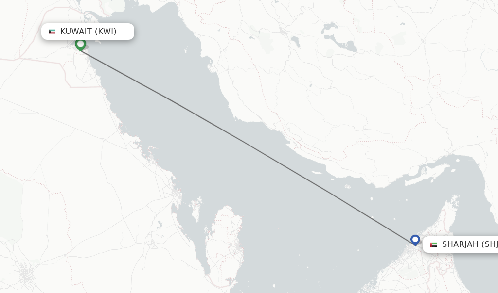 Direct non stop flights from Kuwait to Sharjah schedules