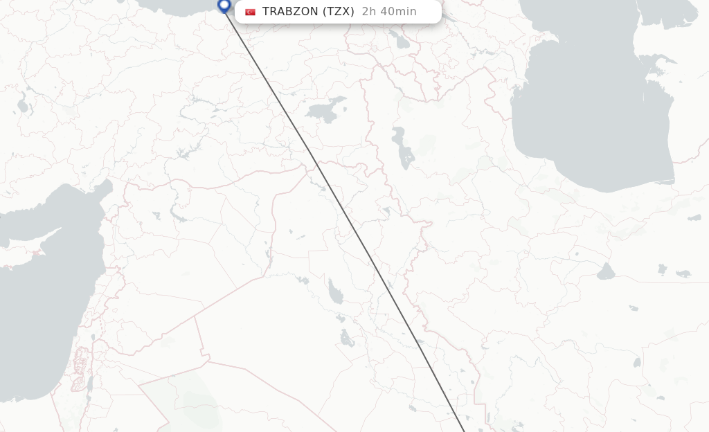 Direct non stop flights from Kuwait to Trabzon schedules