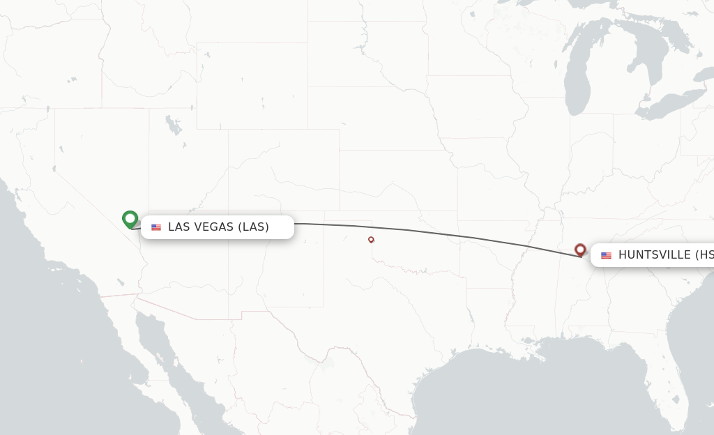 Direct non stop flights from Las Vegas to Huntsville schedules