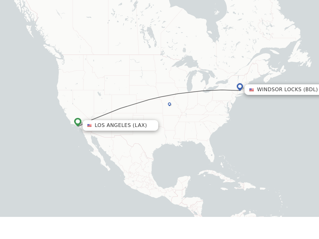 Direct non stop flights from Los Angeles to Hartford schedules