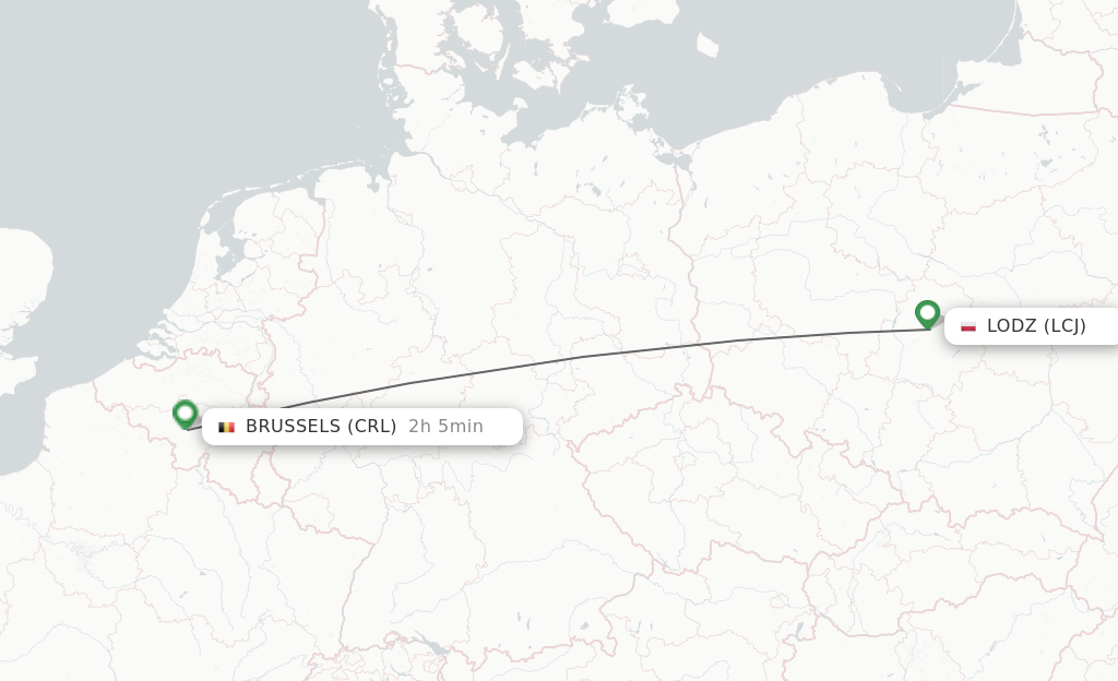 Direct non stop flights from Lodz to Brussels schedules