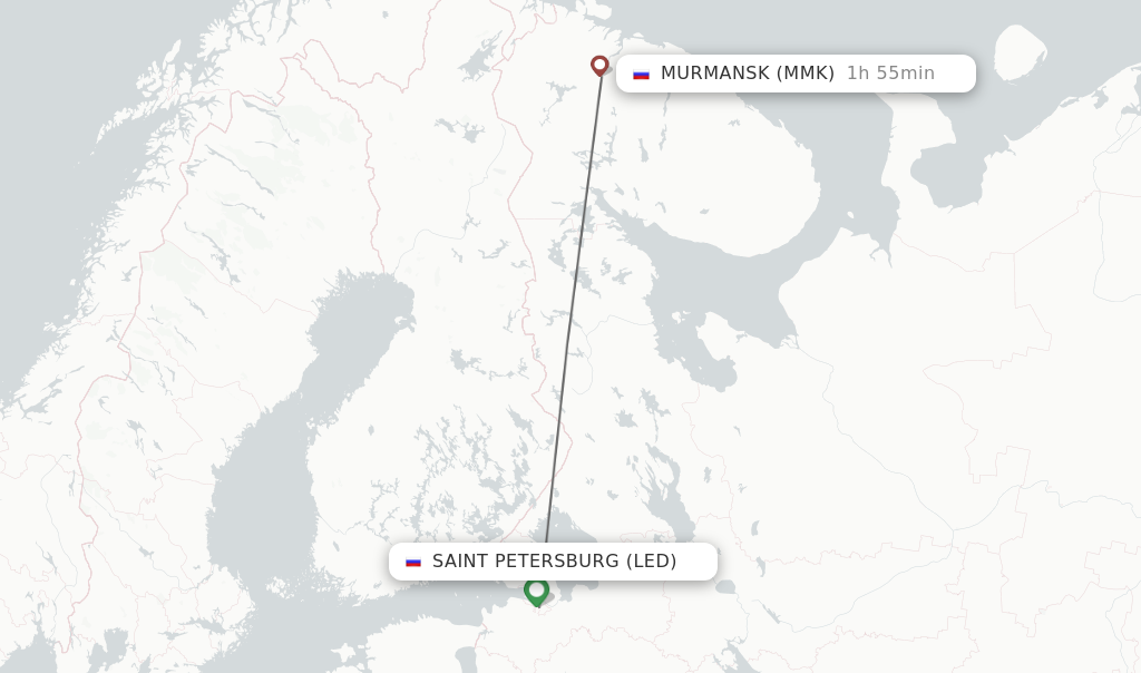 Route of train Ч St Peterburg → Murmansk: stops, timetable