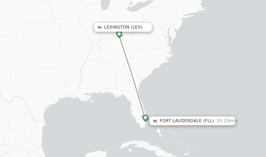 Direct non stop flights from Lexington to Fort Lauderdale