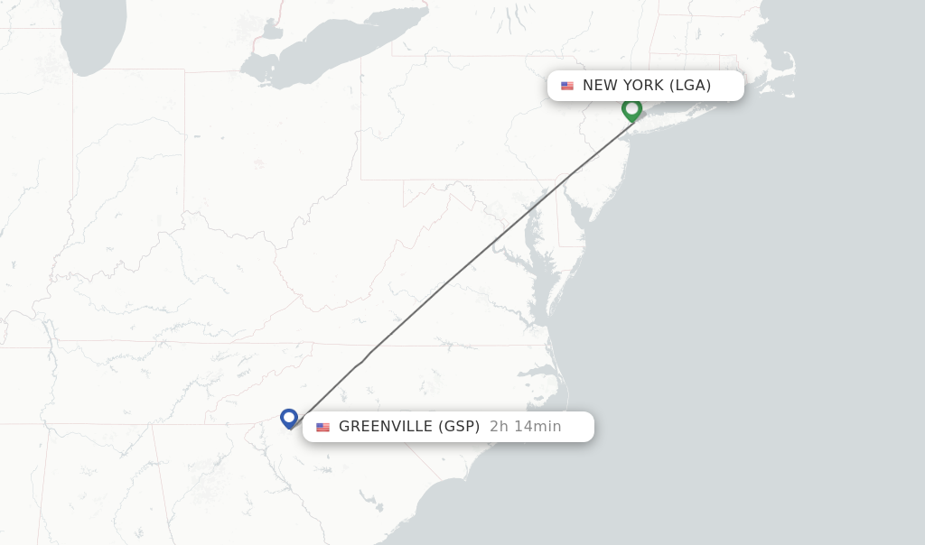 Direct non stop flights from New York to Greenville schedules