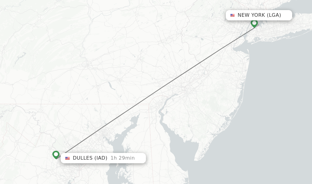 Direct non stop flights from New York to Dulles schedules