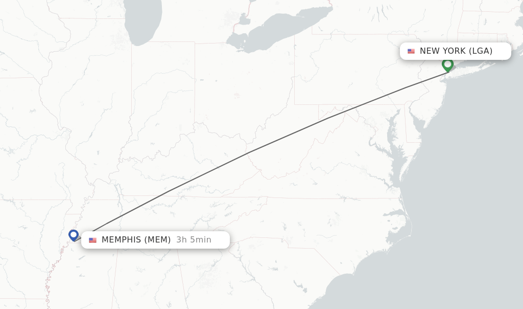 Direct non stop flights from New York to Memphis schedules