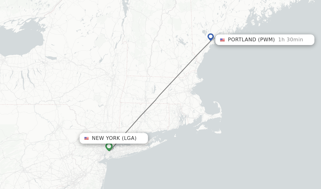 Direct non stop flights from New York to Portland schedules