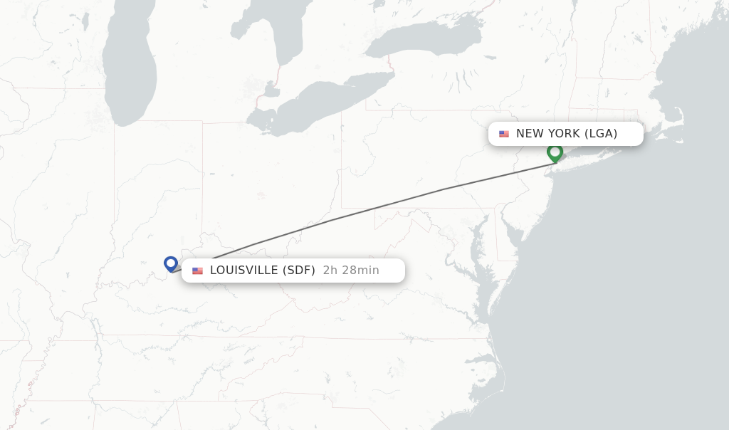 Direct non stop flights from New York to Louisville schedules