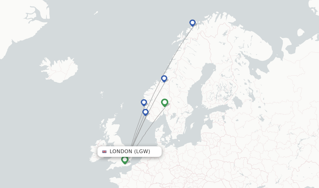 Norwegian Air Shuttle flights from London LGW FlightsFrom