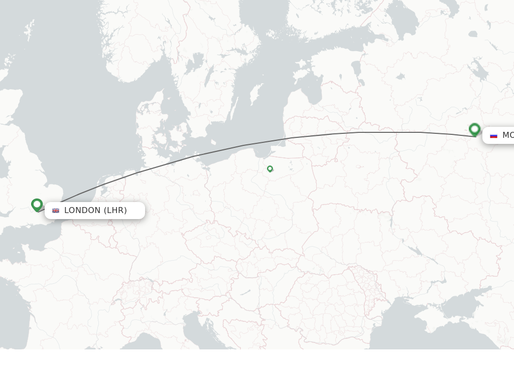 Direct non stop flights from London to Moscow schedules