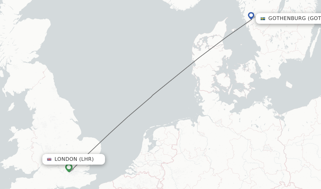 Direct non stop flights from London to Gothenburg schedules