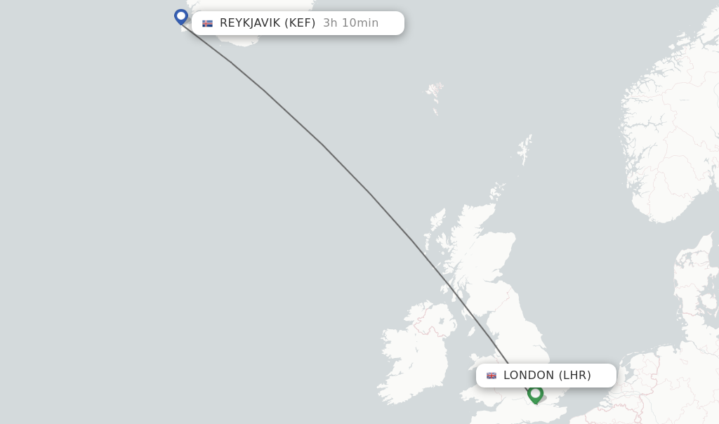 Direct non stop flights from London to Reykjavik schedules