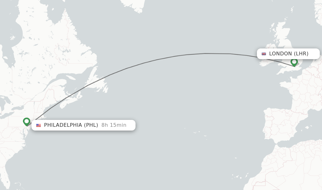 Direct non stop flights from London to Philadelphia schedules