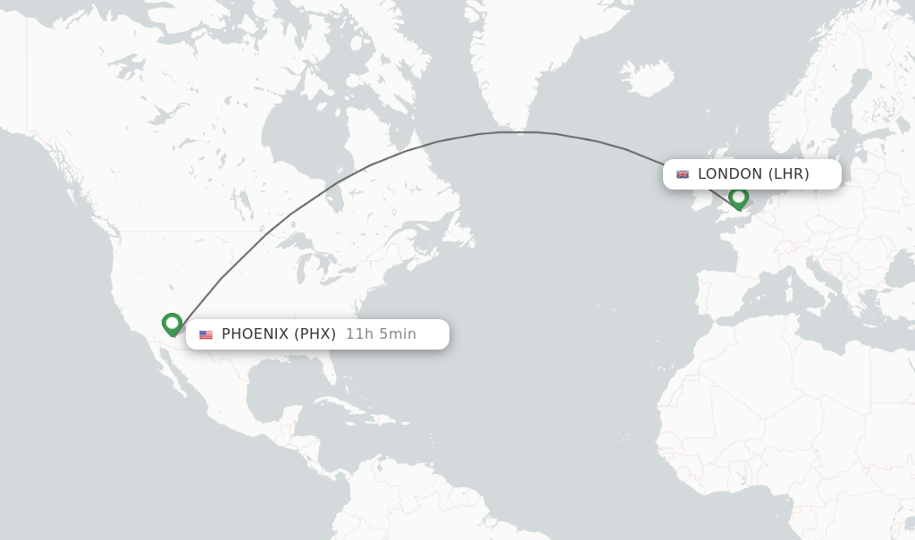 Direct non stop flights from London to Phoenix schedules