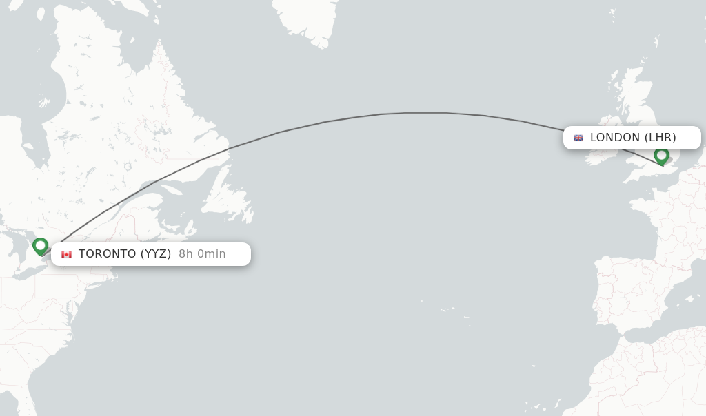 Direct non stop Flights From London To Toronto Schedules 