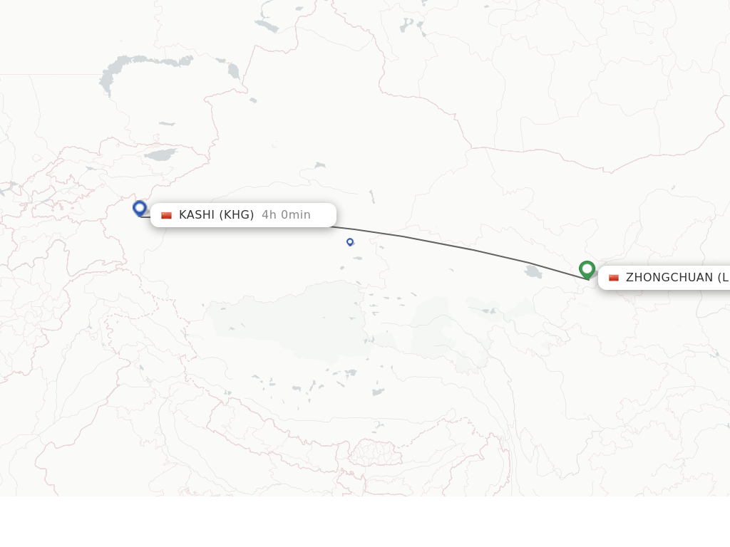 Direct (non-stop) flights from Lanzhou to Kashi - schedules ...