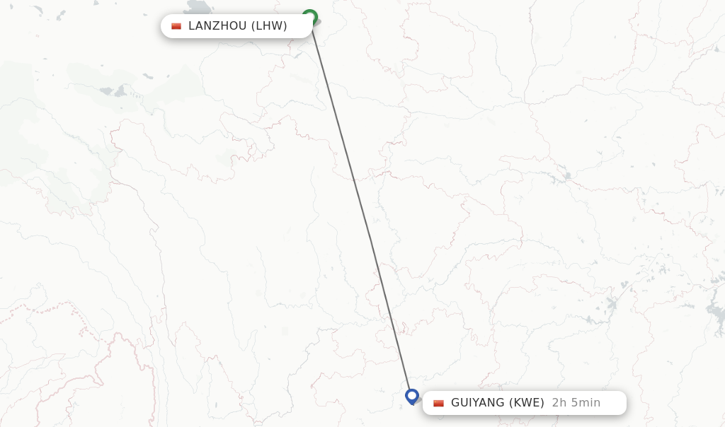 Direct (non-stop) Flights From Lanzhou To Guiyang - Schedules 