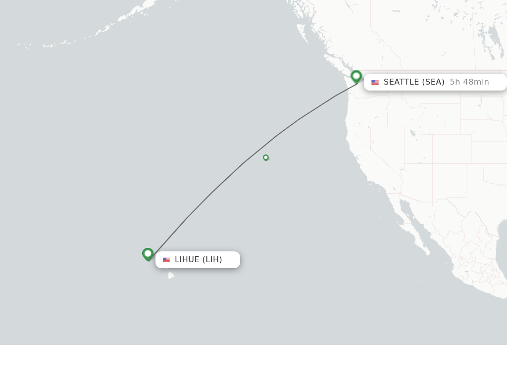 Direct (non-stop) flights from Kauai Island to Seattle - schedules ...