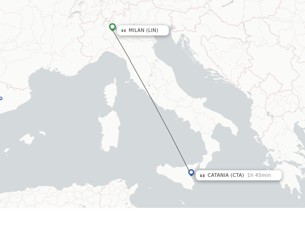 Direct non stop flights from Milan to Catania schedules