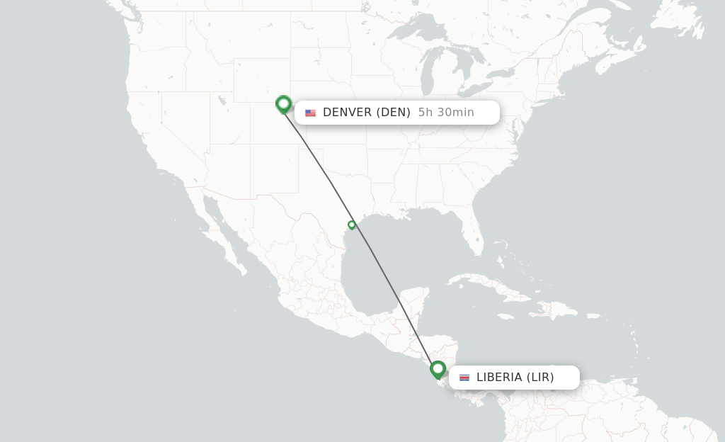 Direct non stop flights from Guanacaste to Denver schedules