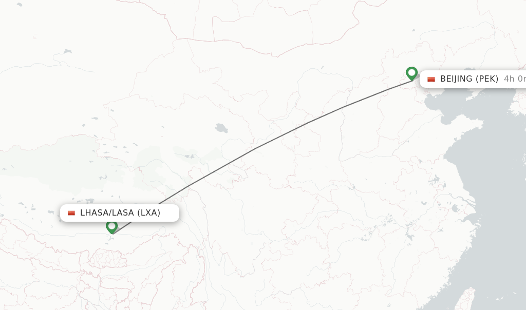 Direct (non-stop) flights from Lhasa/Lasa to Beijing - schedules ...