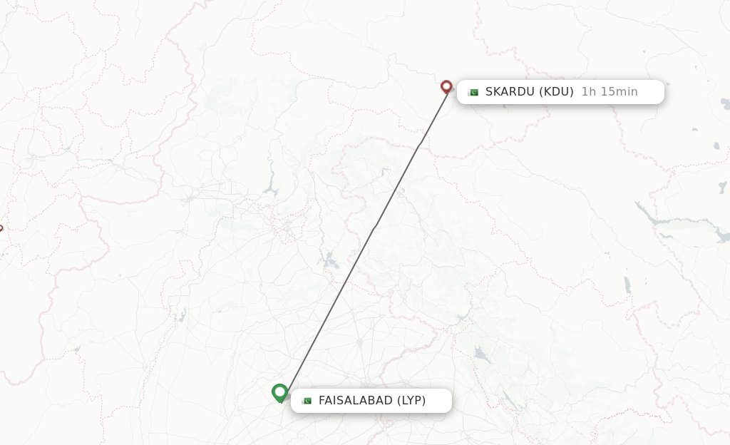 Direct (non-stop) flights from Faisalabad to Skardu - schedules ...