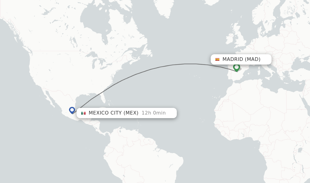 Direct non stop Flights From Madrid To Mexico City Schedules 