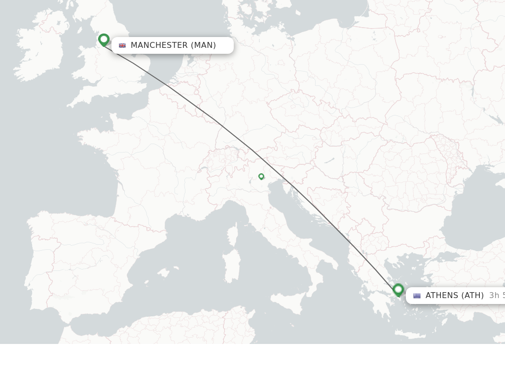 Direct non stop flights from Manchester to Athens schedules