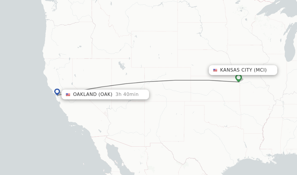 Direct non stop flights from Kansas City to Oakland schedules