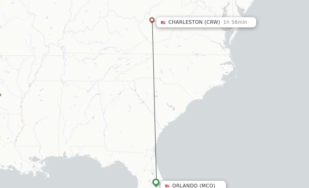 Direct non stop flights from Orlando to Charleston schedules