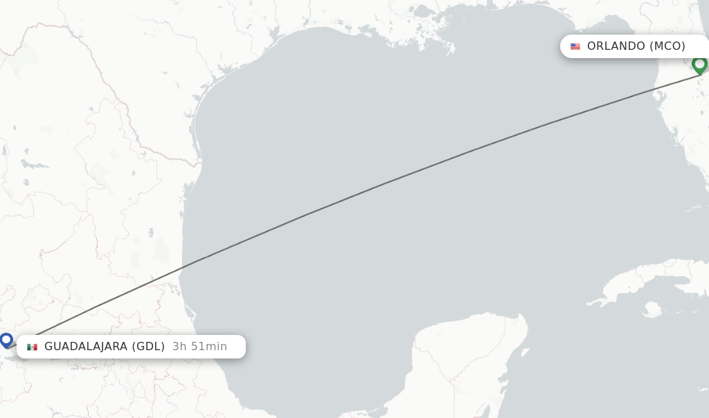 Direct non stop flights from Orlando to Guadalajara schedules