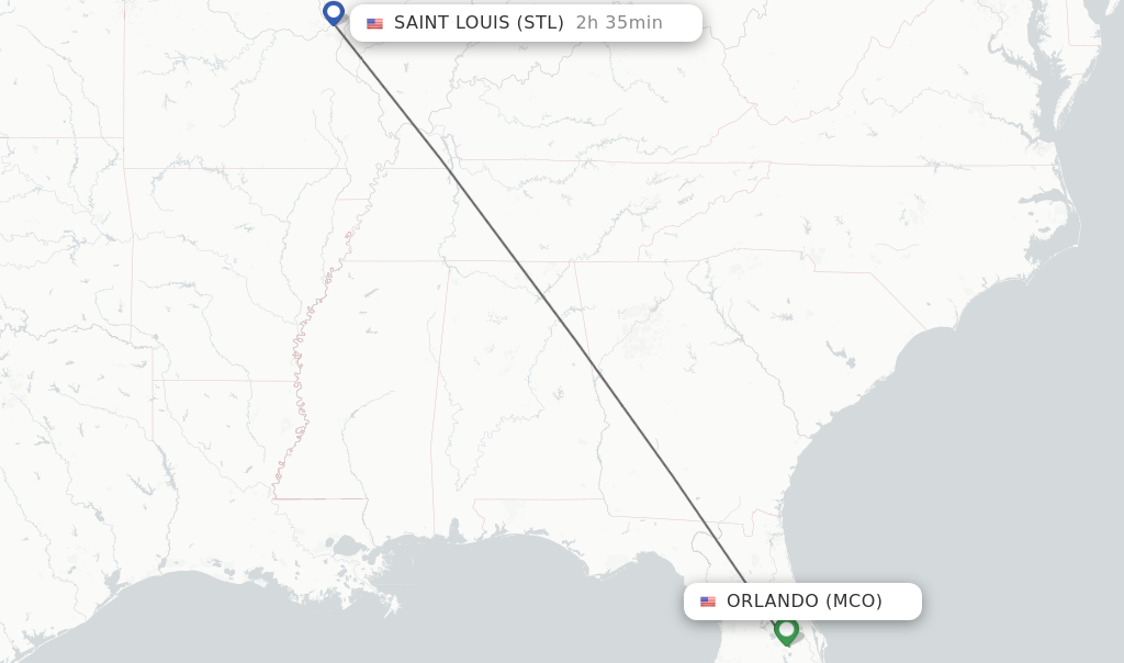 Direct non stop flights from Orlando to Saint Louis schedules