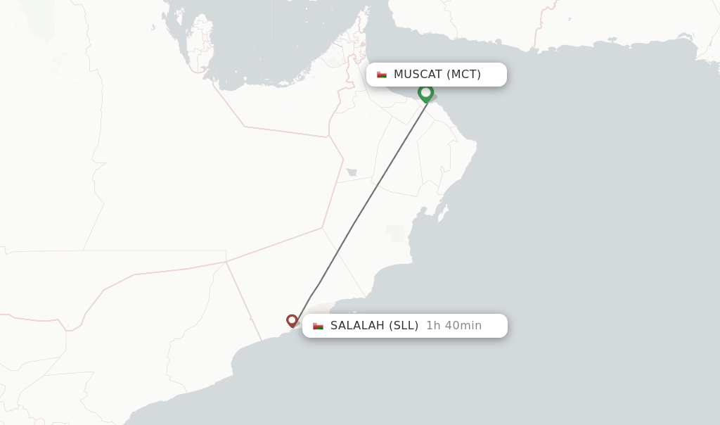 Direct (non-stop) flights from Muscat to Salalah - schedules ...