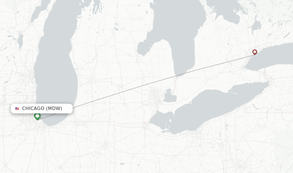 Porter Airlines flights from Chicago, MDW