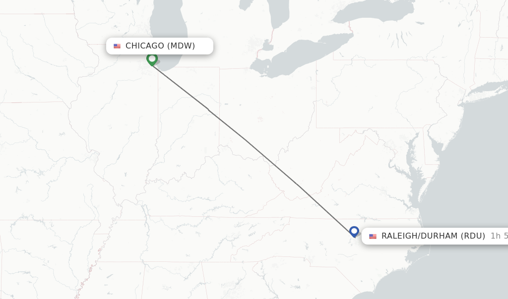 Direct (non-stop) Flights From Chicago To Raleigh/Durham - Schedules ...