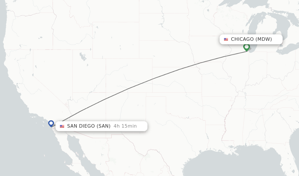 Direct non stop flights from Chicago to San Diego schedules