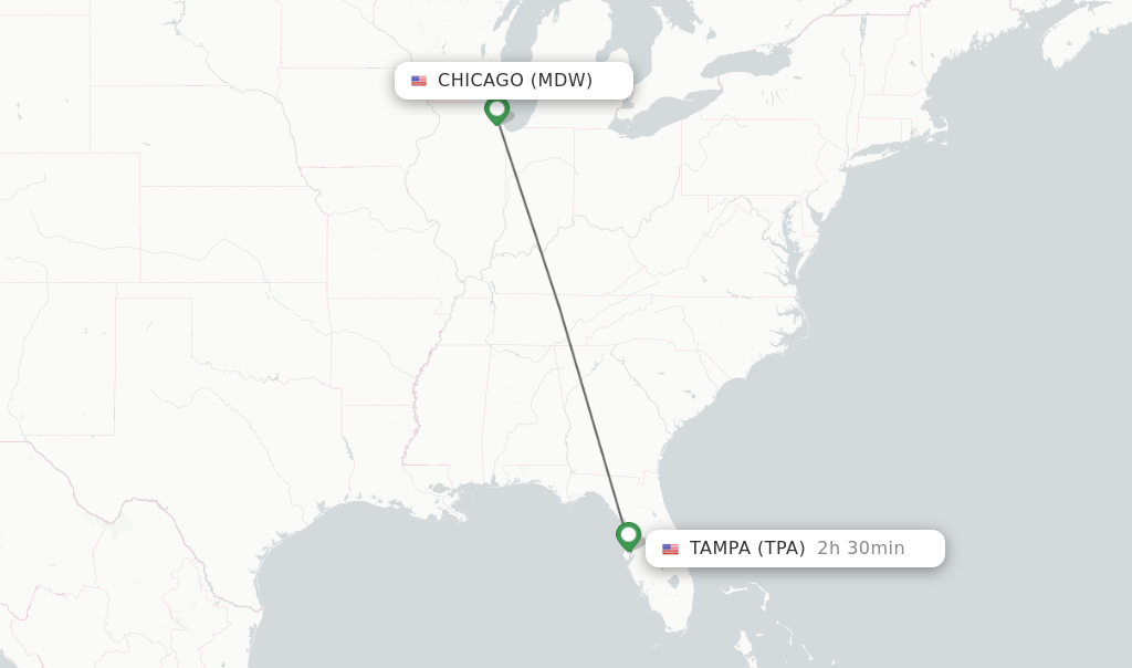 Direct non stop flights from Chicago to Tampa schedules