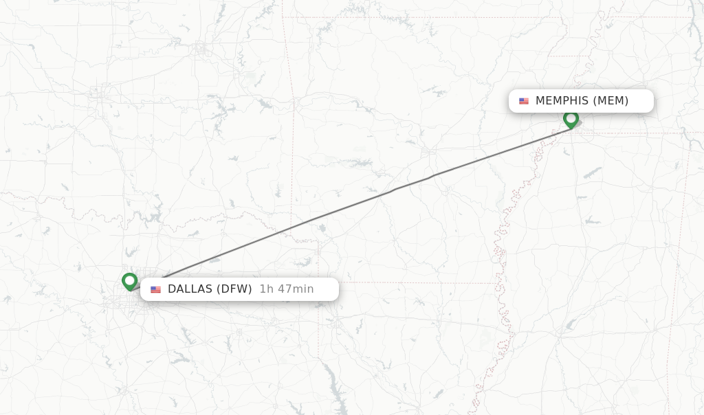 Direct non stop flights from Memphis to Dallas schedules