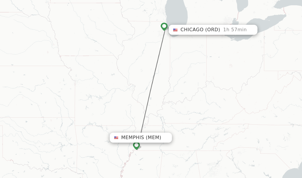 Direct non stop flights from Memphis to Chicago schedules